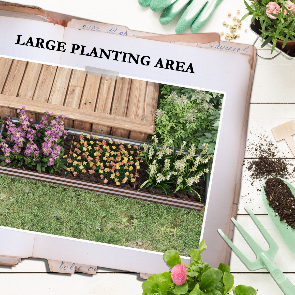 Outsunny Galvanised Raised Bed for Garden, Outdoor Elevated Planter Box