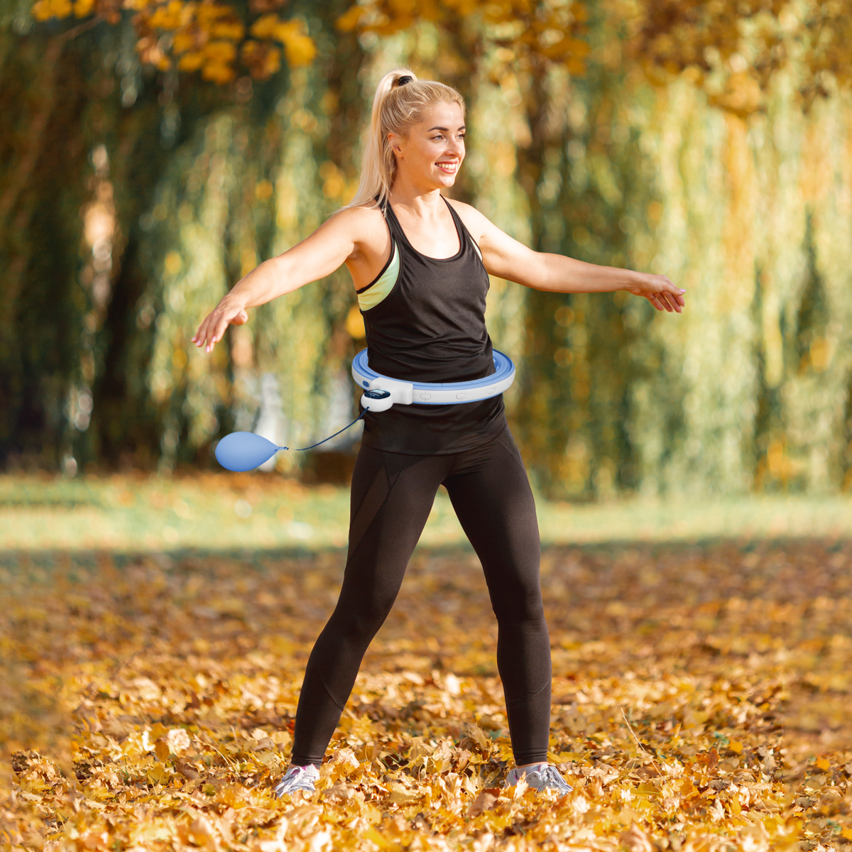 SPORTNOW Smart Weighted Hula Hoop with 16 Detachable Knots