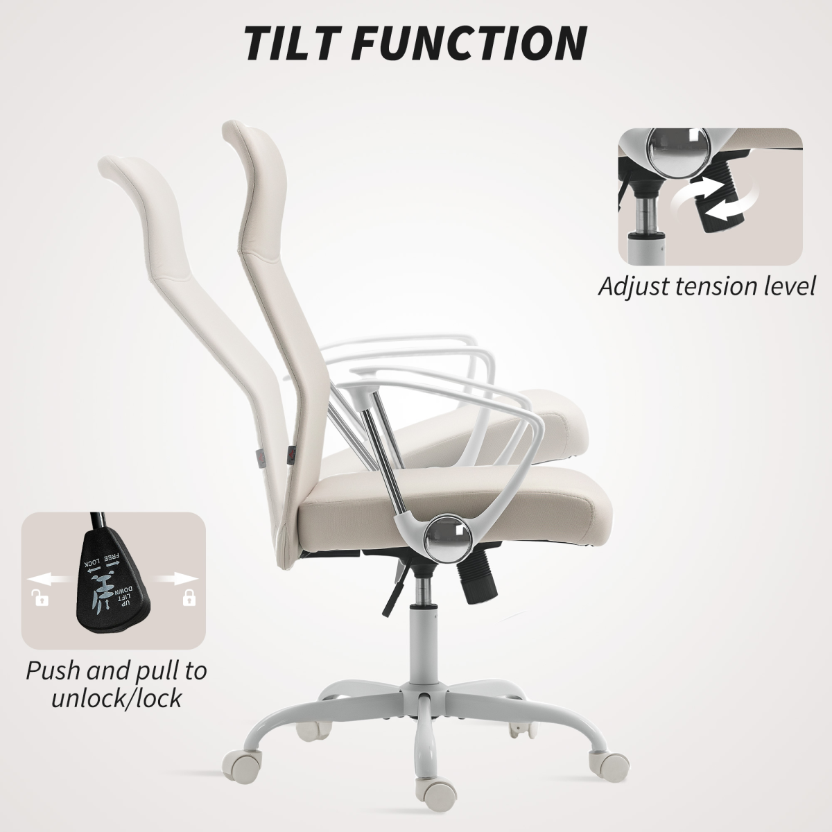 HOMCOM High Back Office Chair, Computer Desk Chair for Home