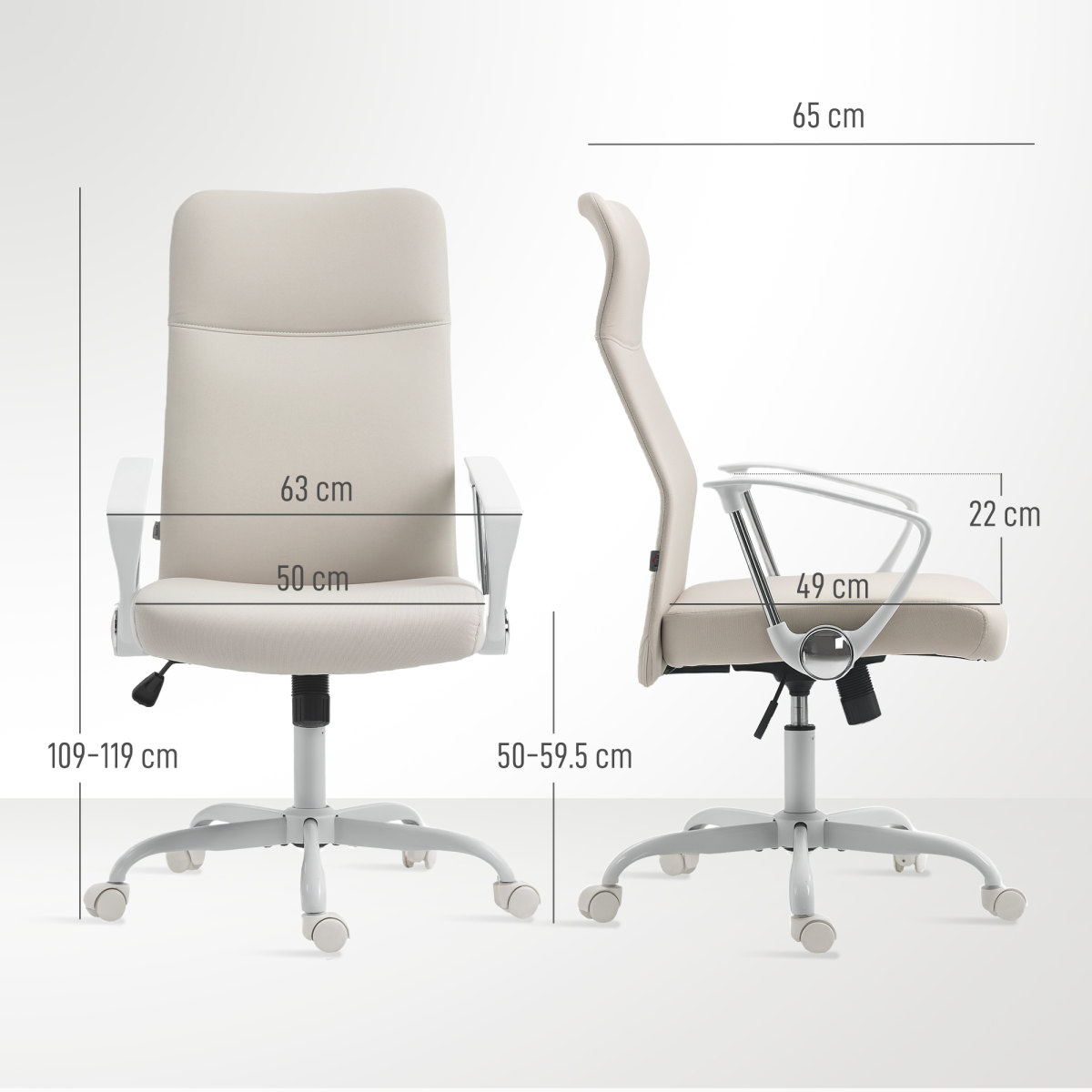 HOMCOM High Back Office Chair, Computer Desk Chair for Home