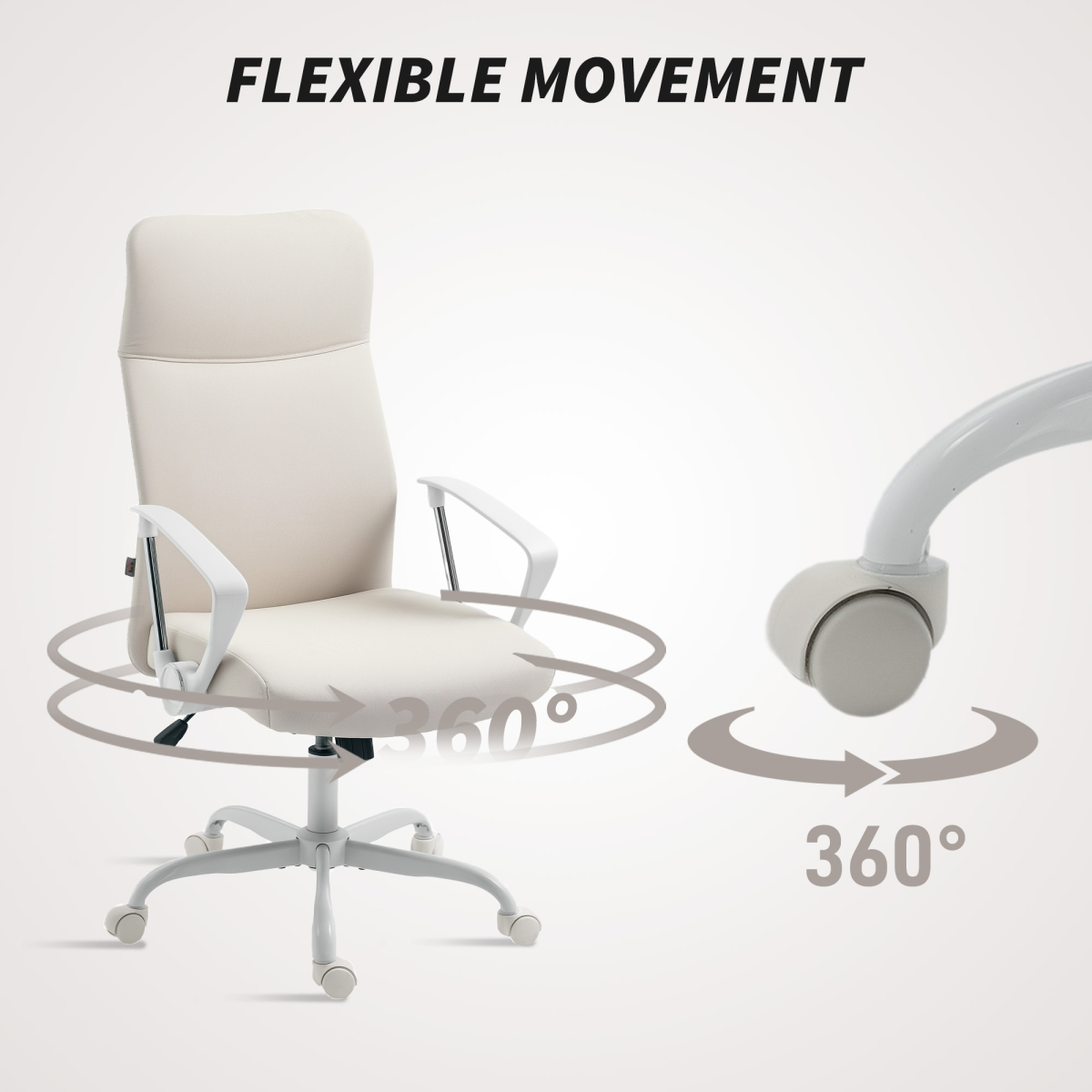 HOMCOM High Back Office Chair, Computer Desk Chair for Home