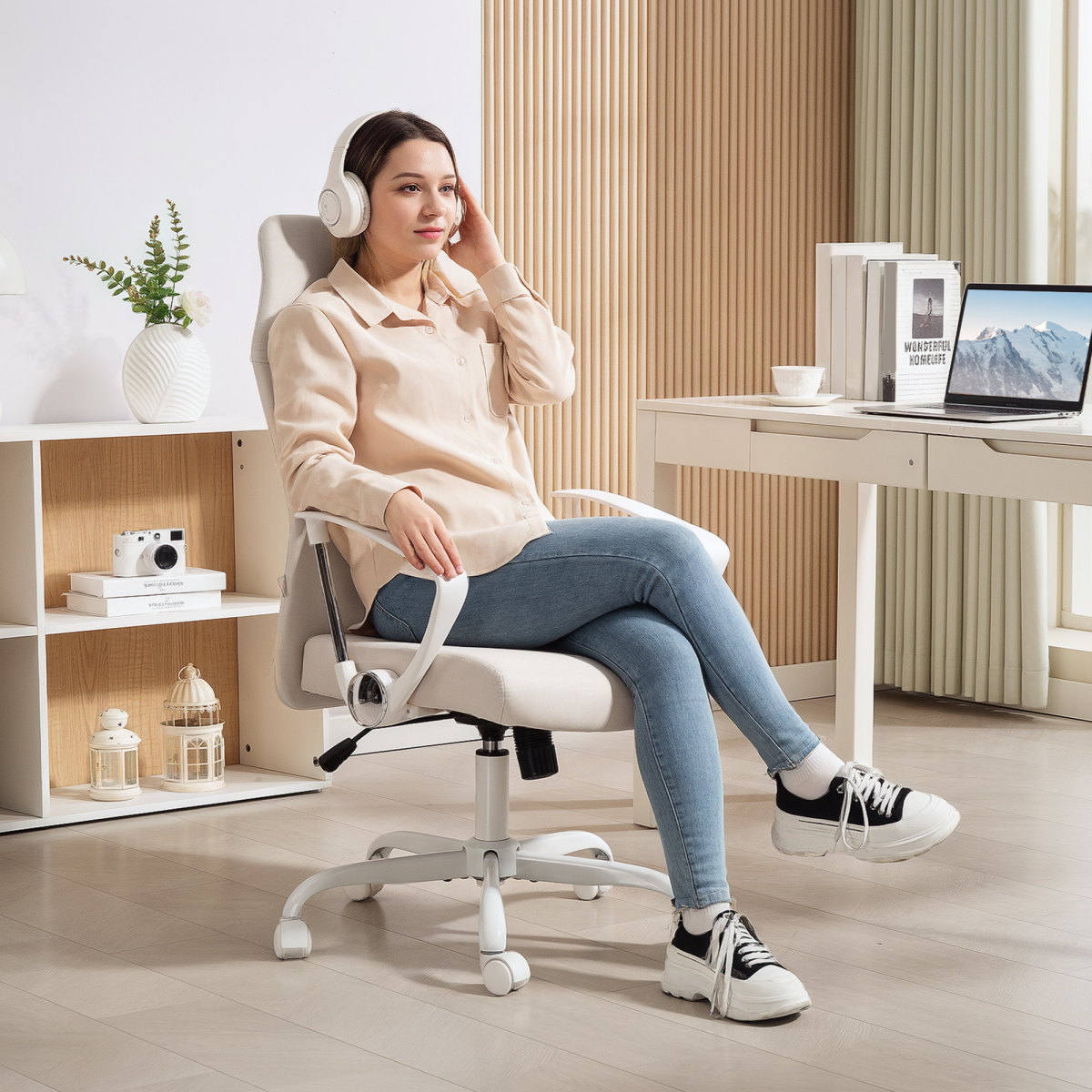 HOMCOM High Back Office Chair, Computer Desk Chair for Home