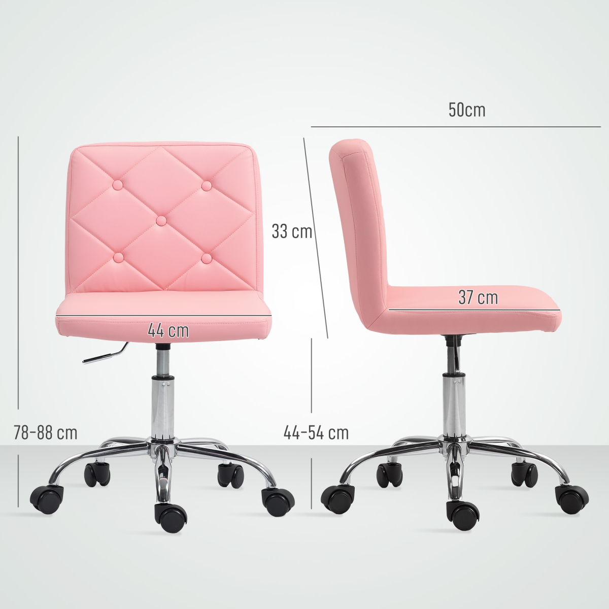 HOMCOM Modern Vanity Computer Desk Chair with Rolling Wheels