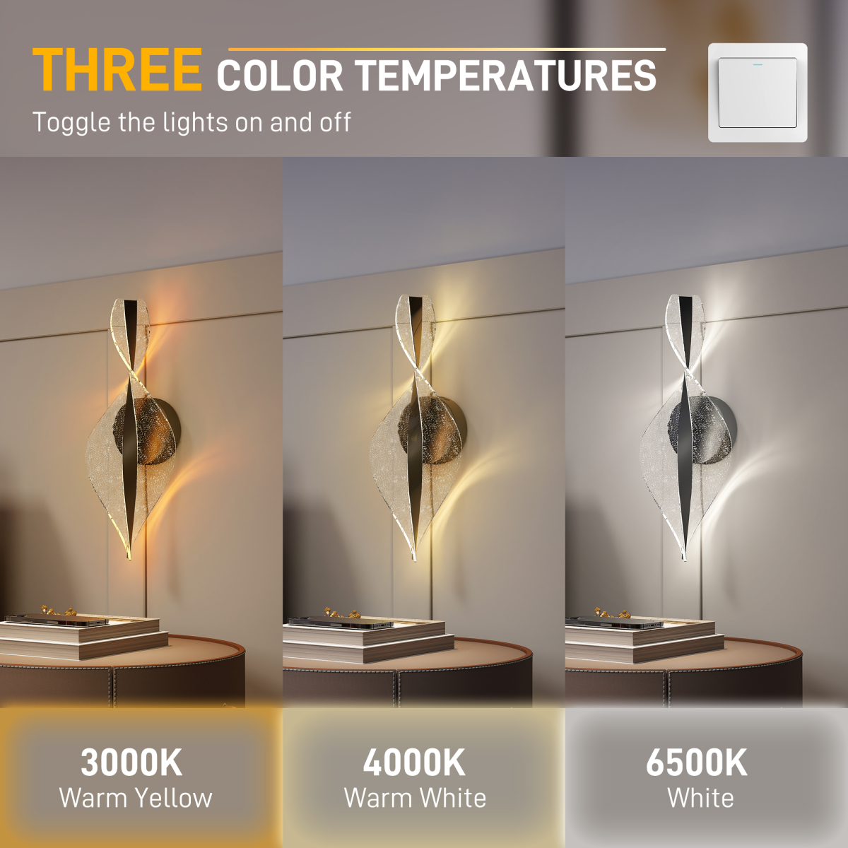HOMCOM Led Wall Lamp 2 Pack, Modern Indoor Spiral Wall Light
