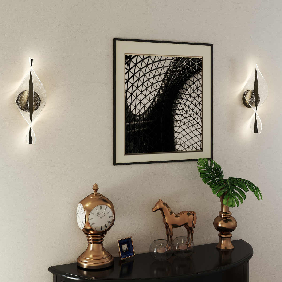 HOMCOM Led Wall Lamp 2 Pack, Modern Indoor Spiral Wall Light