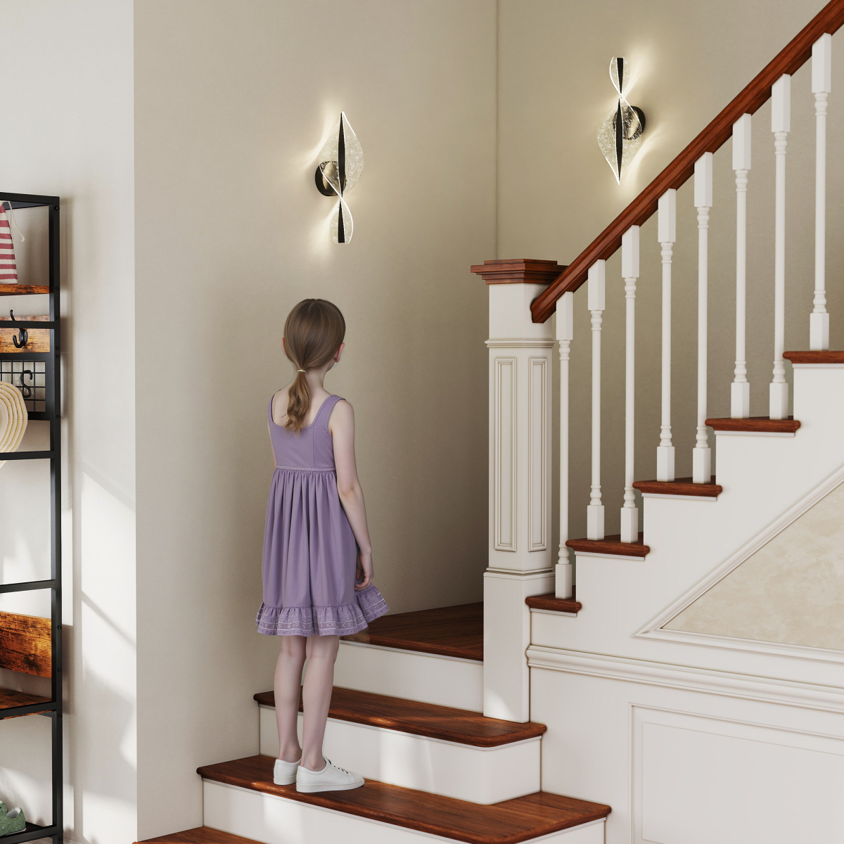 HOMCOM Led Wall Lamp 2 Pack, Modern Indoor Spiral Wall Light
