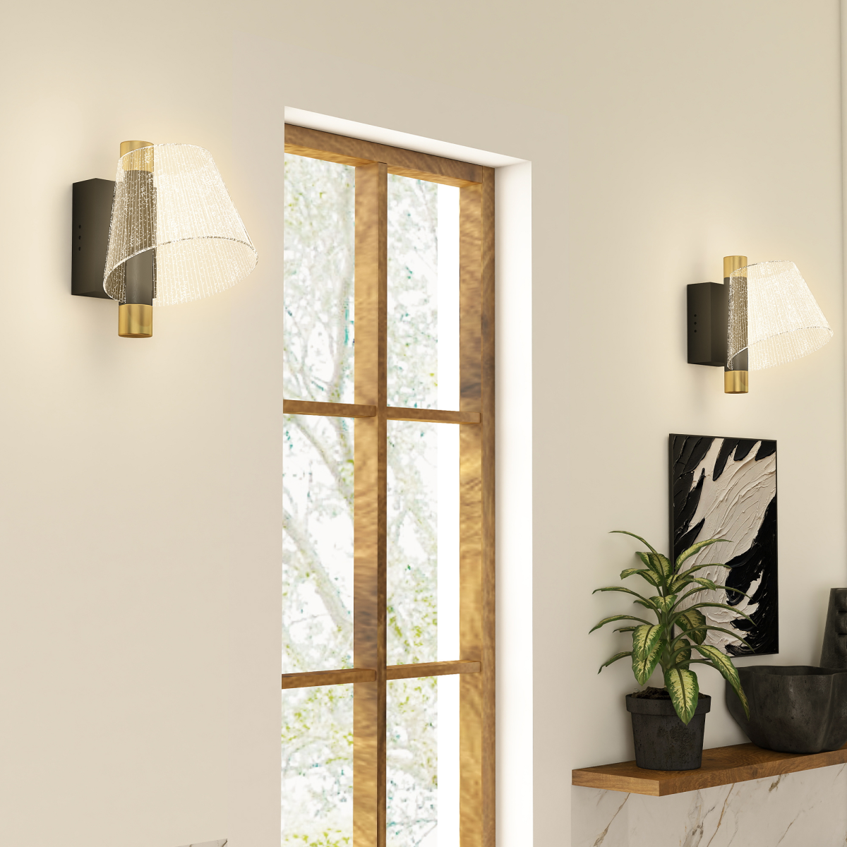 HOMCOM Led Wall Lamp 2 Pack, Modern Indoor Starry Wall Light