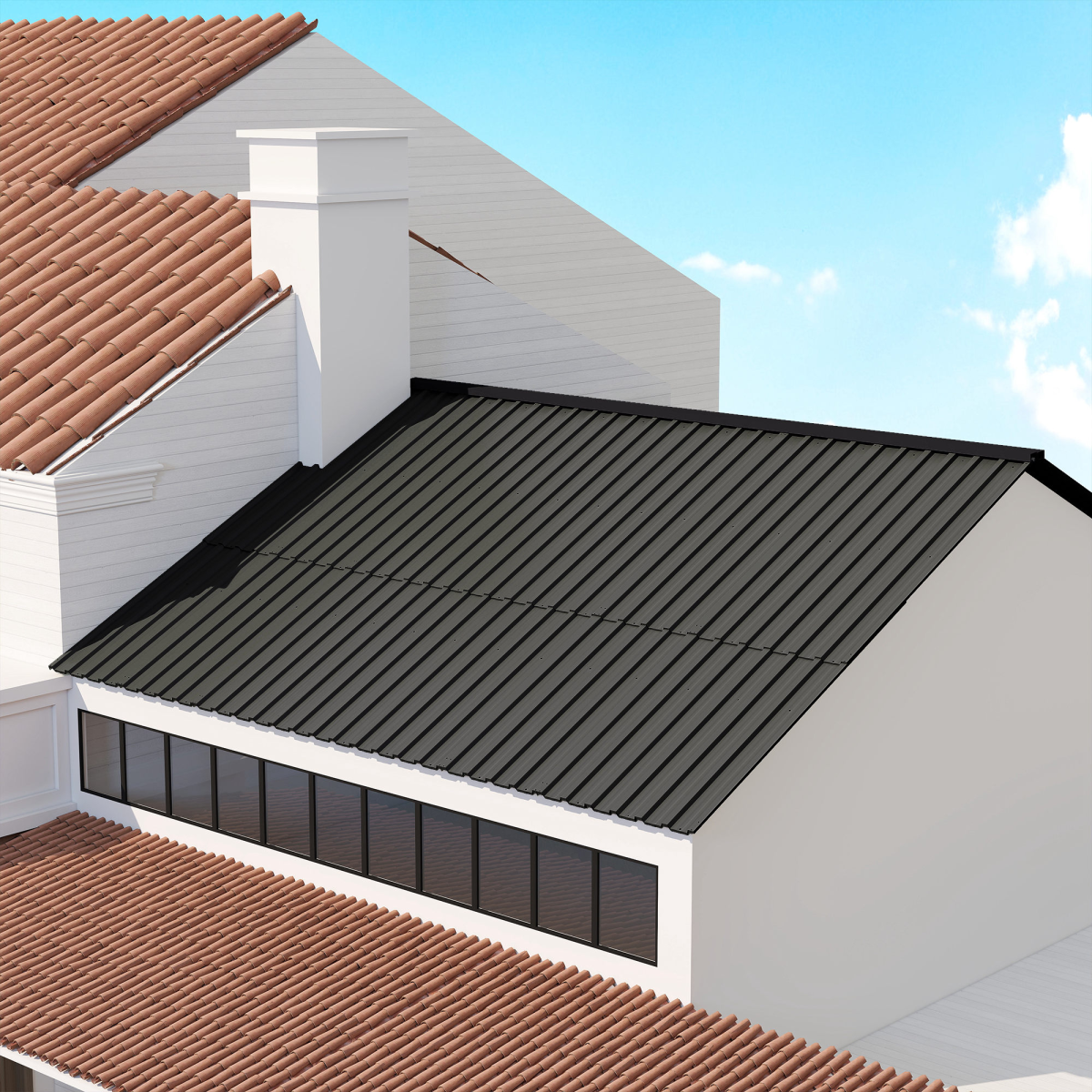 Outsunny Pack of 12 Metal Roofing Sheets for Greenhouse, Black