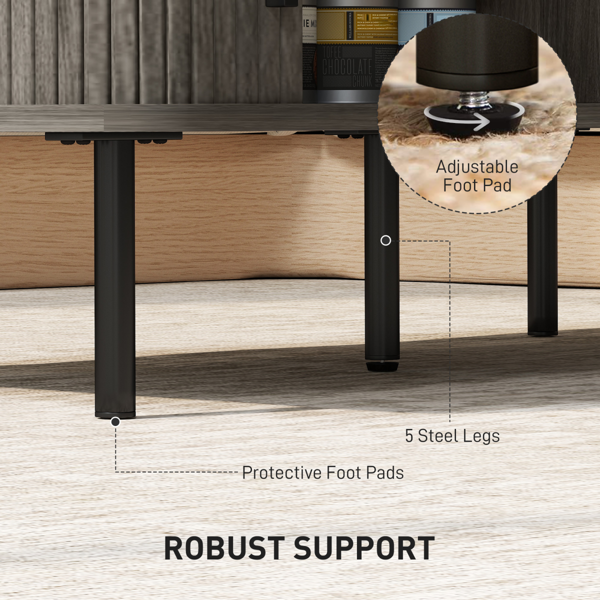 HOMCOM Coffee Table with Storage and Sliding Doors for Living Room, Grey