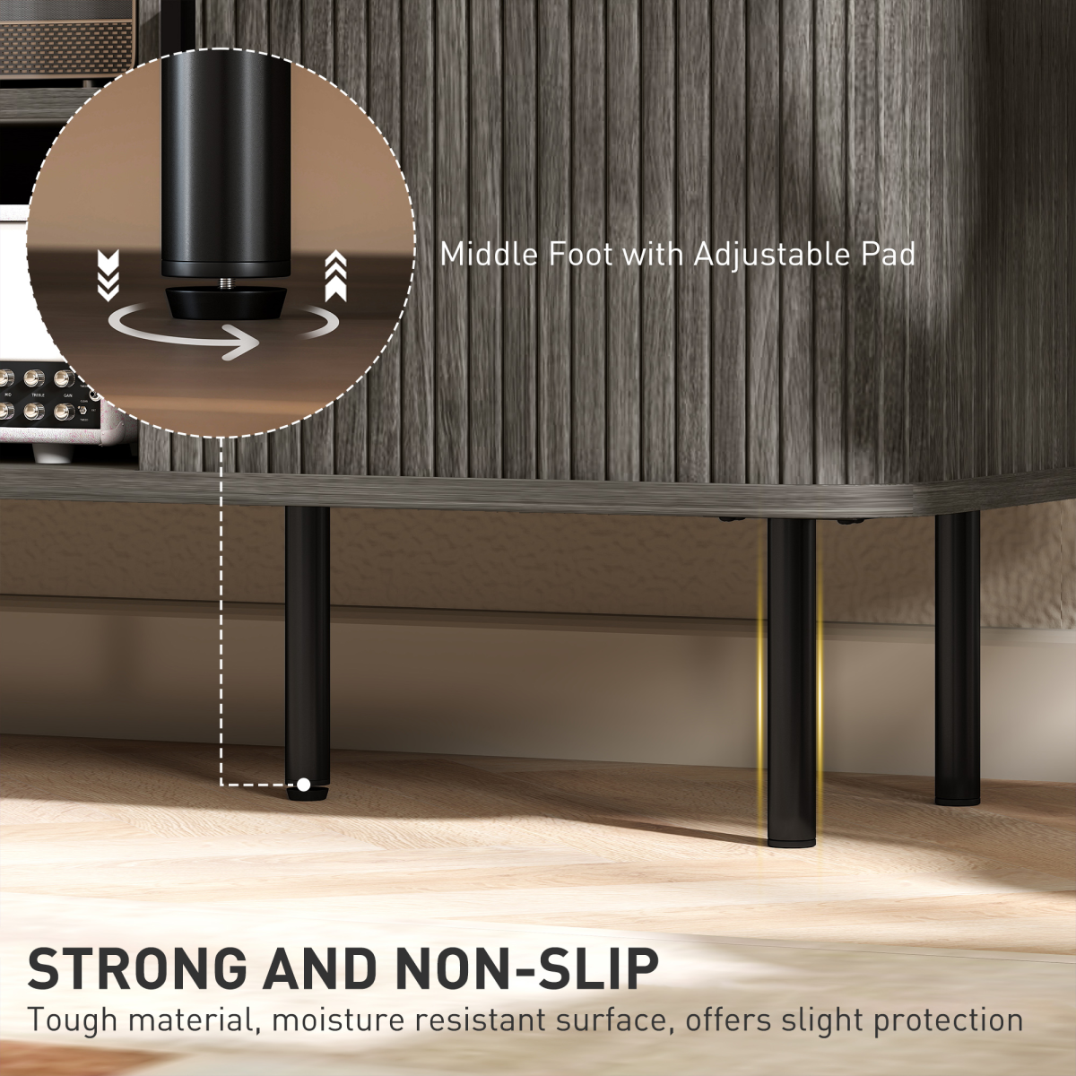 HOMCOM TV Unit for Living Room, TV Stand, Grey