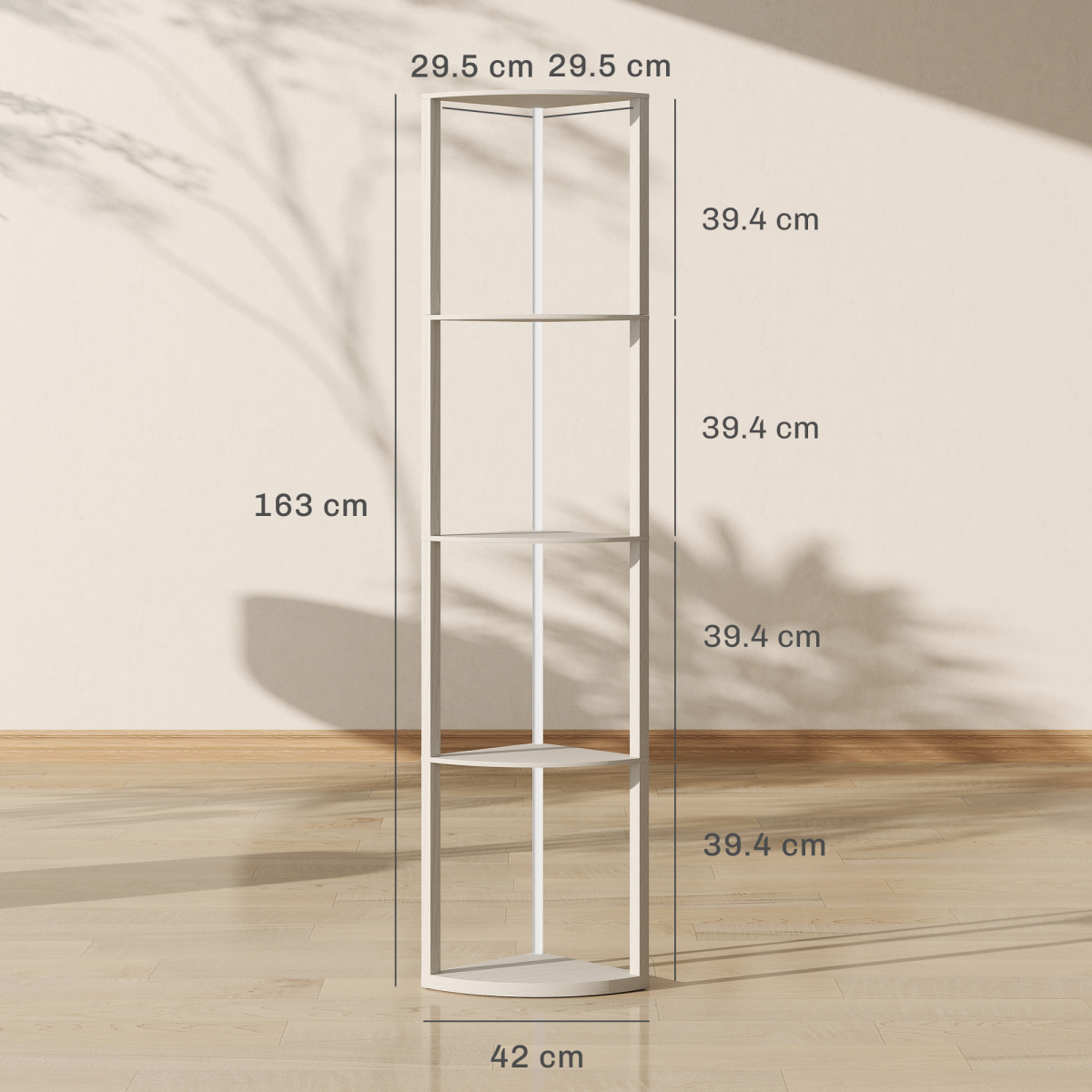 HOMCOM RGB LED Floor Lamp with Shelves and Remote Control for Living Room