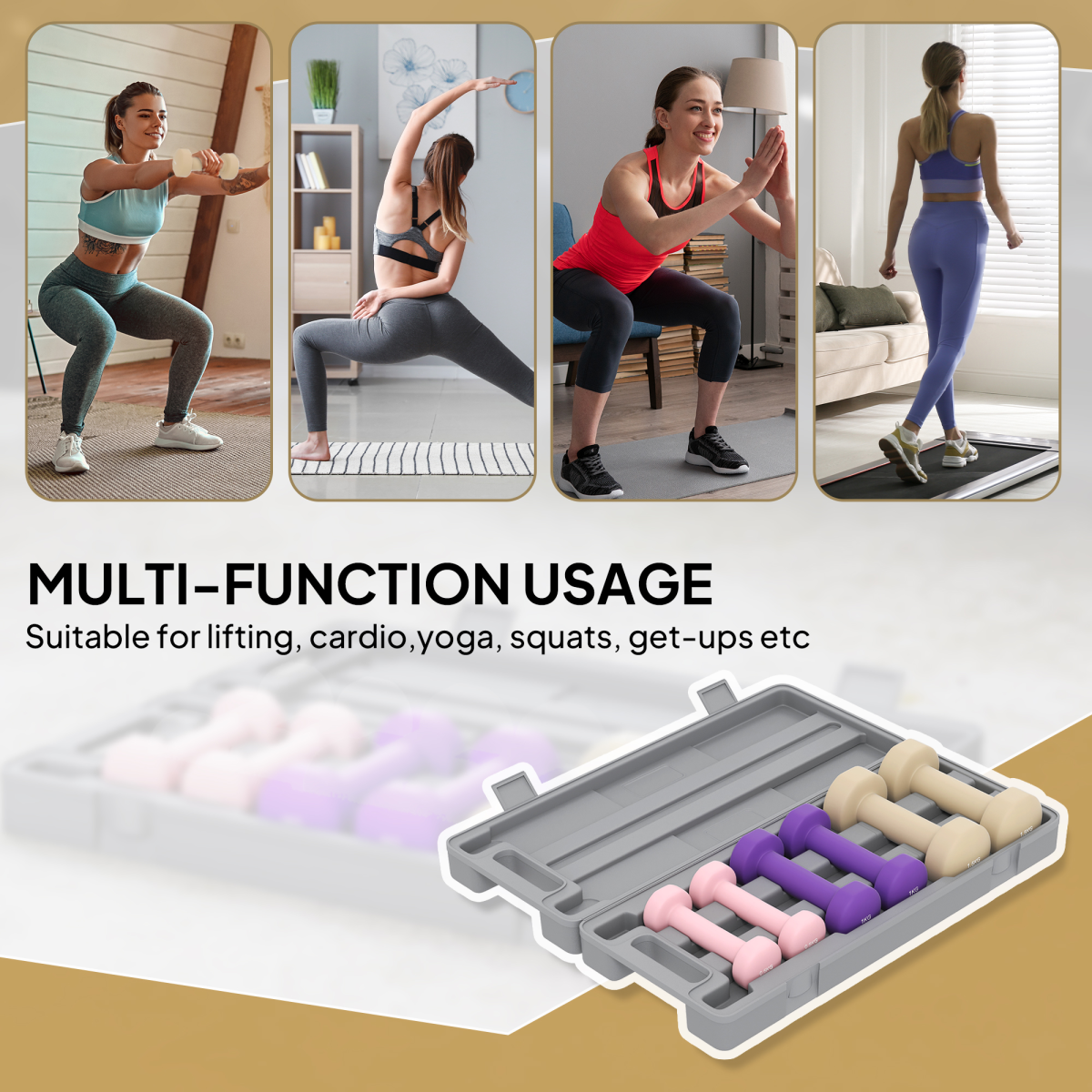 HOMCOM Dumbbell Set, Weights Fitness Dumbbells