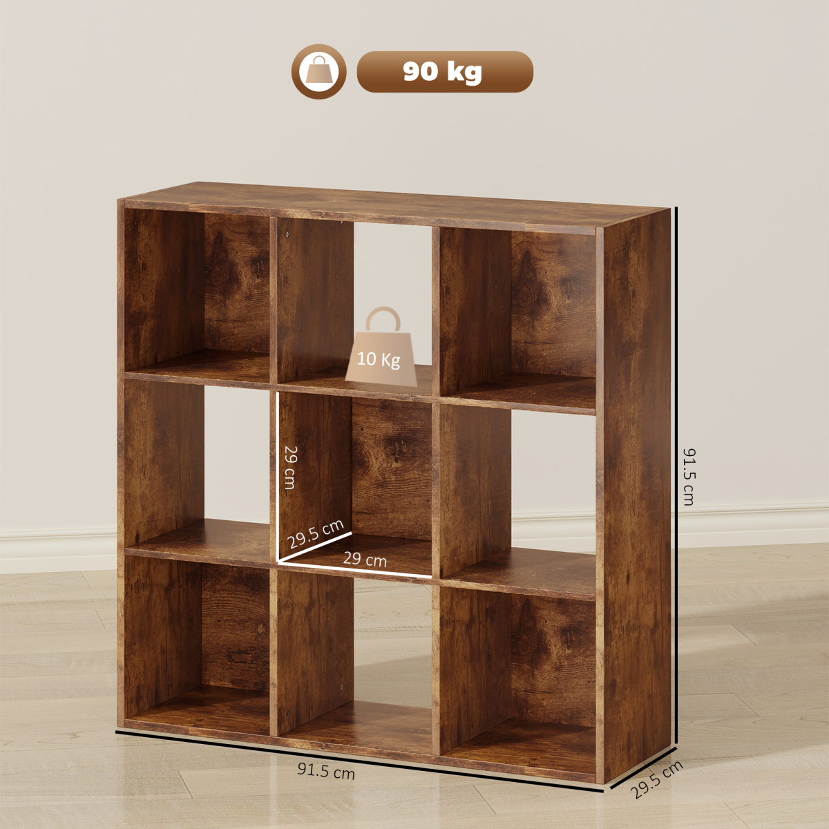 HOMCOM Storage Cupboard Bookcase Bookshelf Home Office