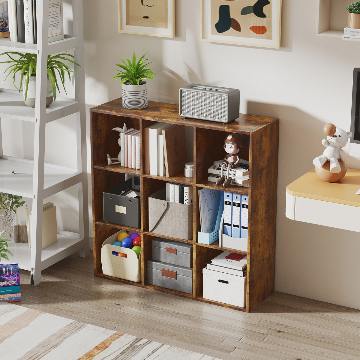 HOMCOM Storage Cupboard Bookcase Bookshelf Home Office
