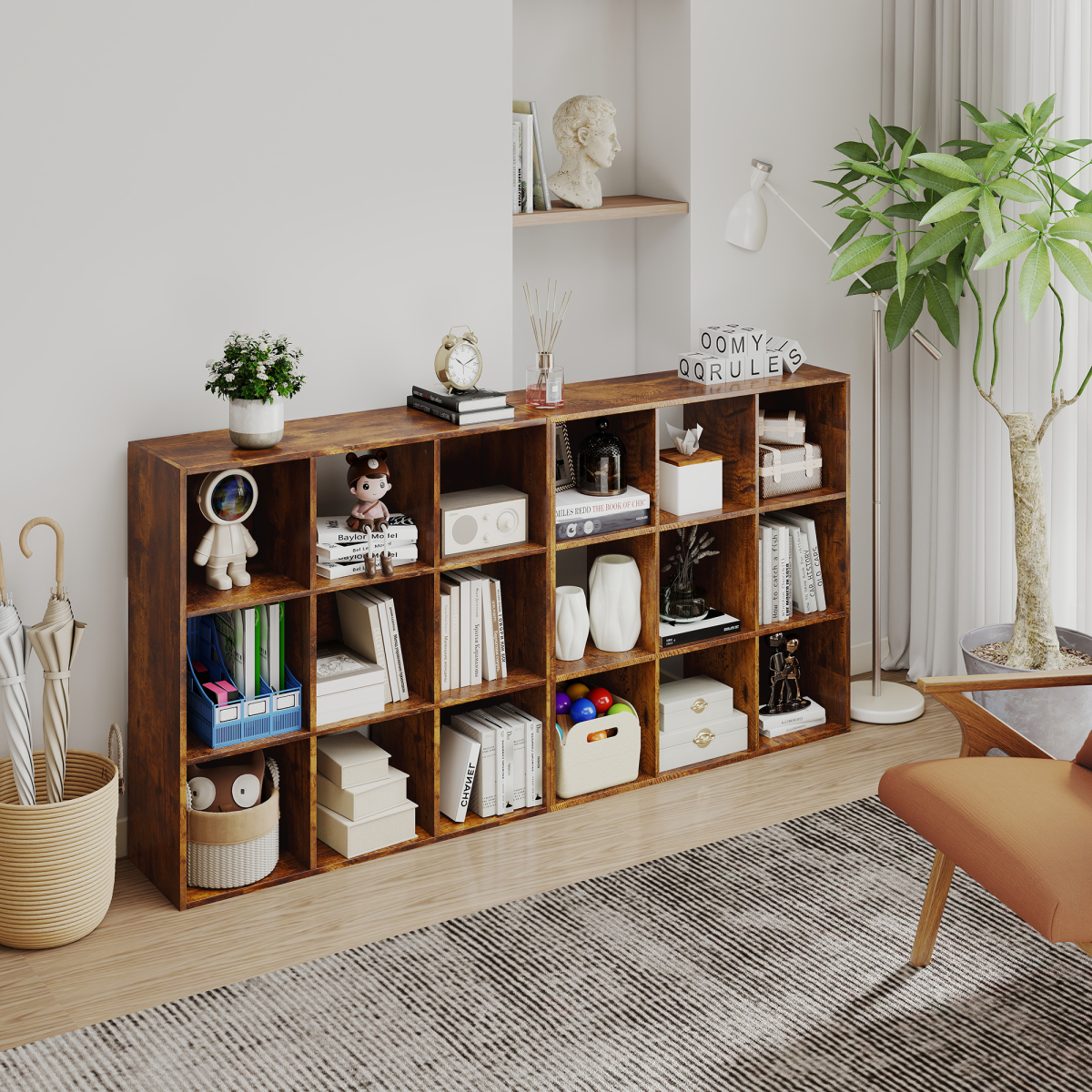 HOMCOM Storage Cupboard Bookcase Bookshelf Home Office