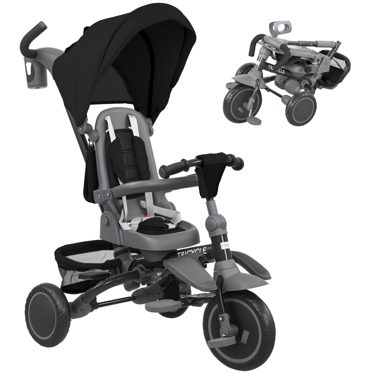 AIYAPLAY 6 in 1 Kids Trike, Toddler Tricycle with Parent Handle