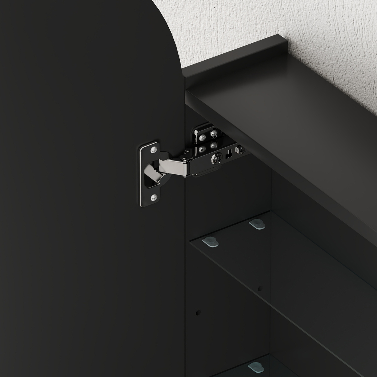 HOMCOM Bathroom Mirror Cabinet with Adjustable Glass Shelves