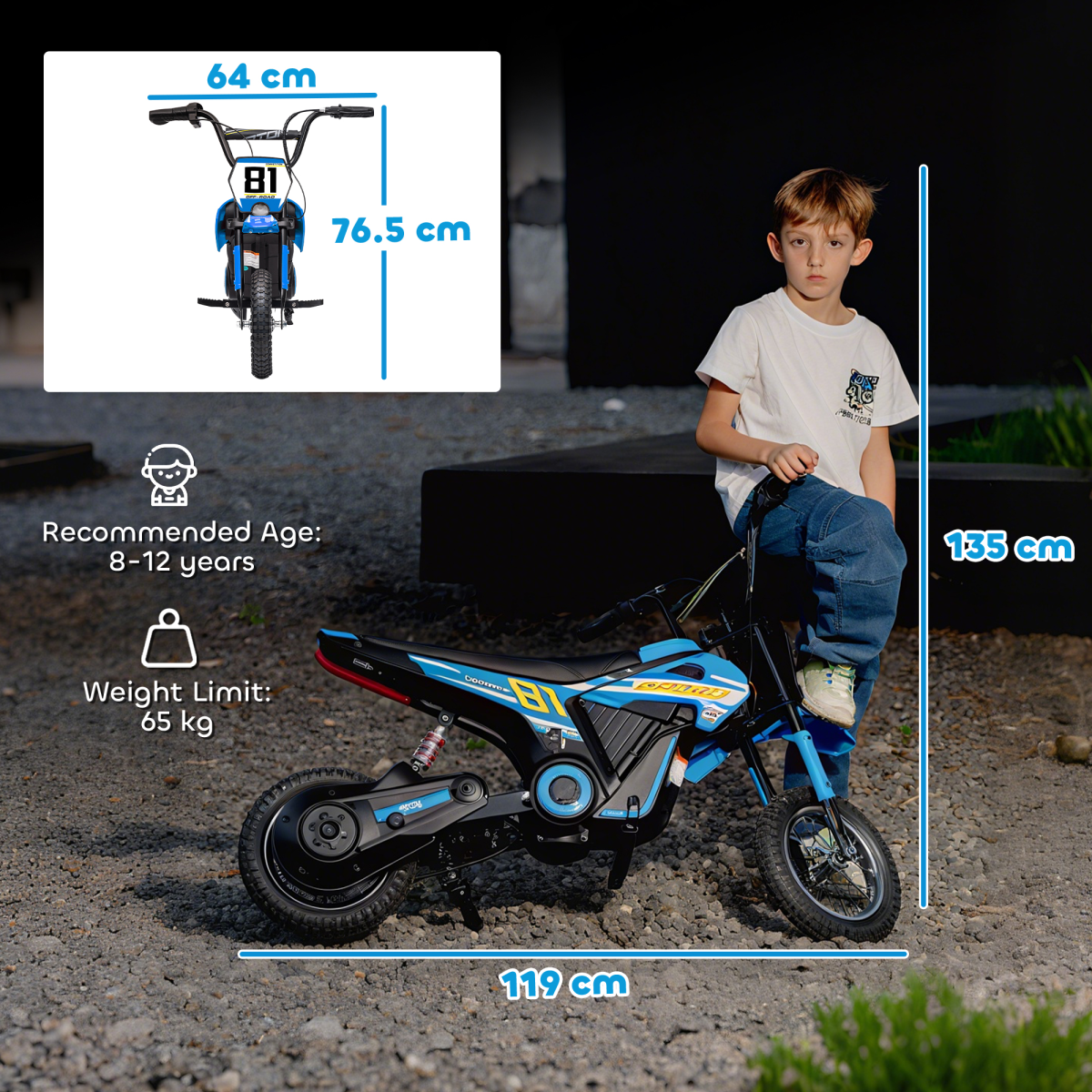 AIYAPLAY 24V Battery Powered Ride On Motorcycle with Rear Suspension