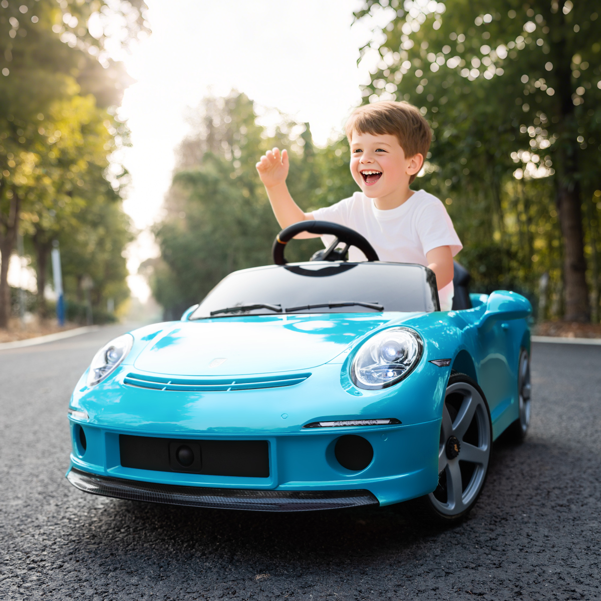 AIYAPLAY Electric Car for Kids 12V Licensed RUF GT for 3-5 Years