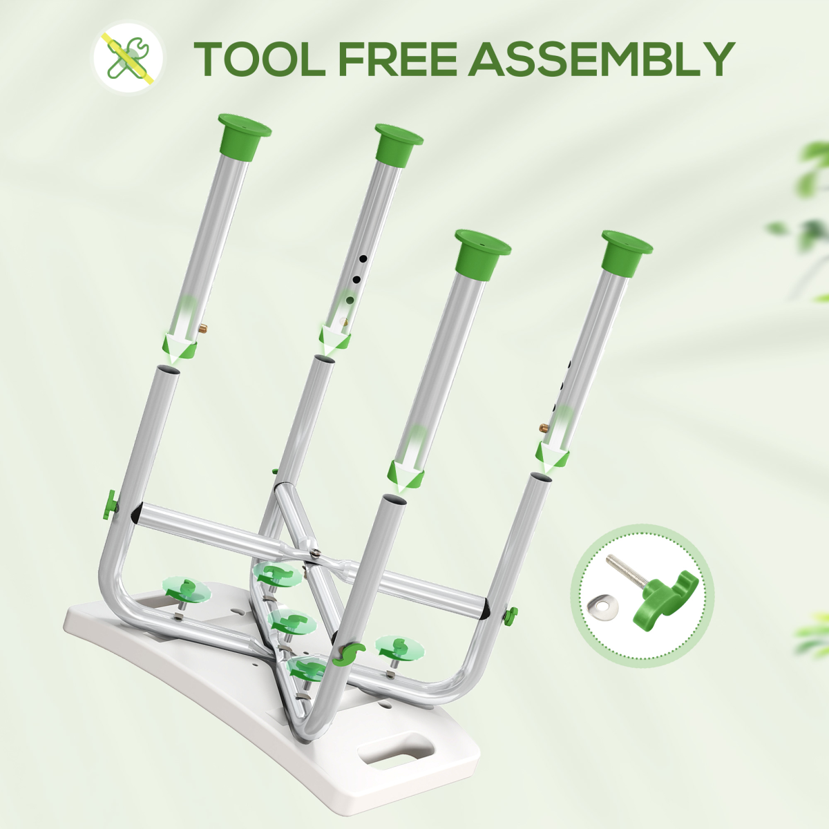 HOMCOM Adjustable Shower Stool with Foot Pads for Elderly Disabled