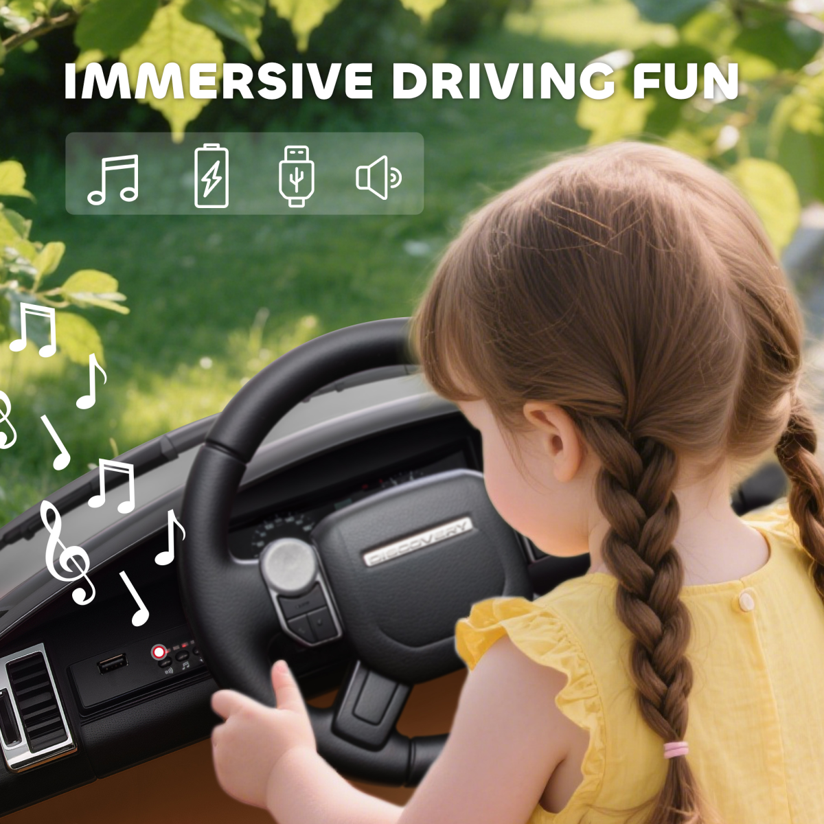AIYAPLAY Land Rover Discovery Licensed 12V Kids Electric Car w/ Remote