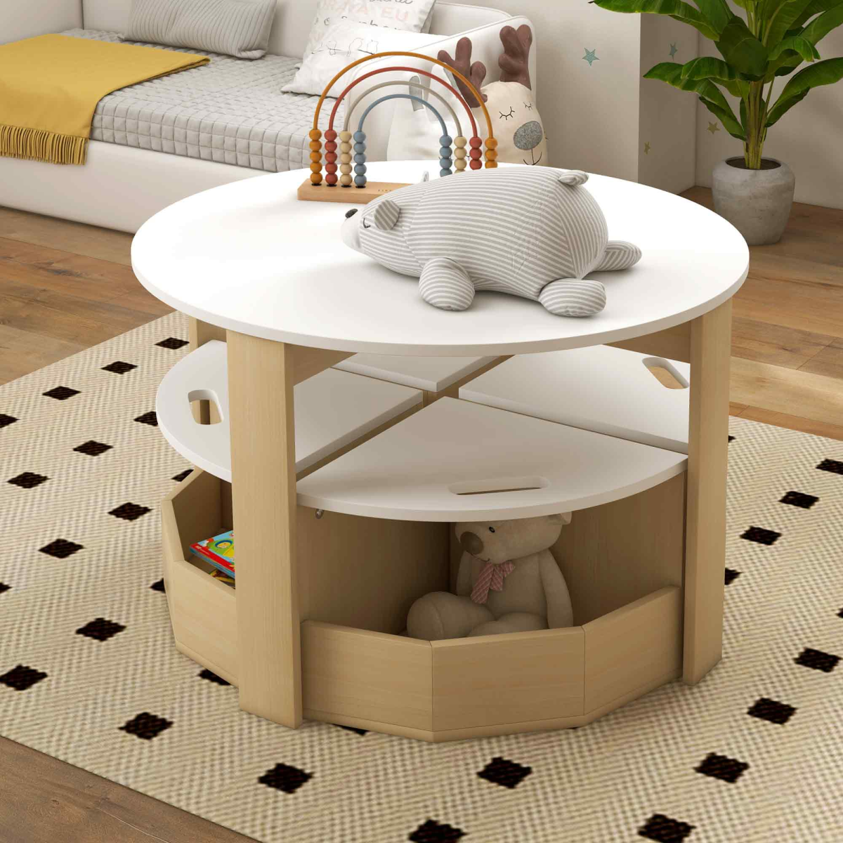 AIYAPLAY Kids Table and Chairs Set with Storage