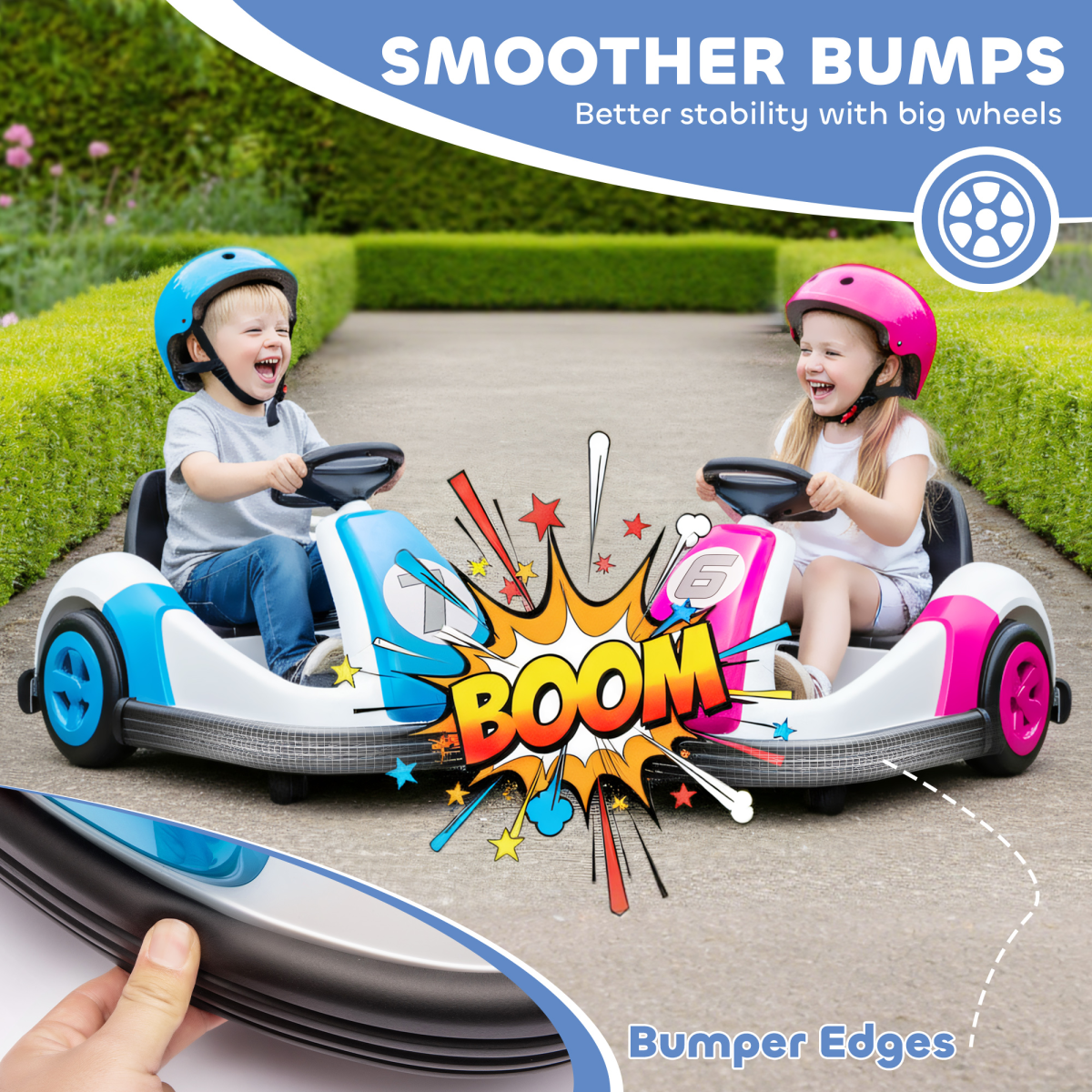 AIYAPLAY Kids Bumper Car with 360-Degree Rotation Spin, Safety Belt