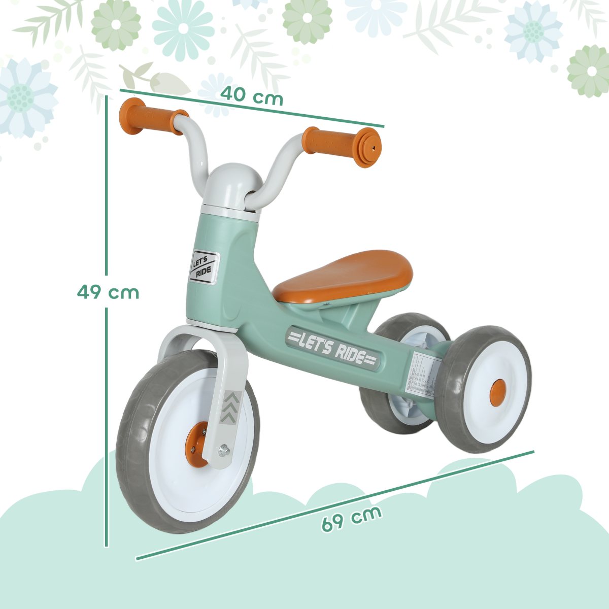 AIYAPLAY Baby Balance Bike with 3 Wheels