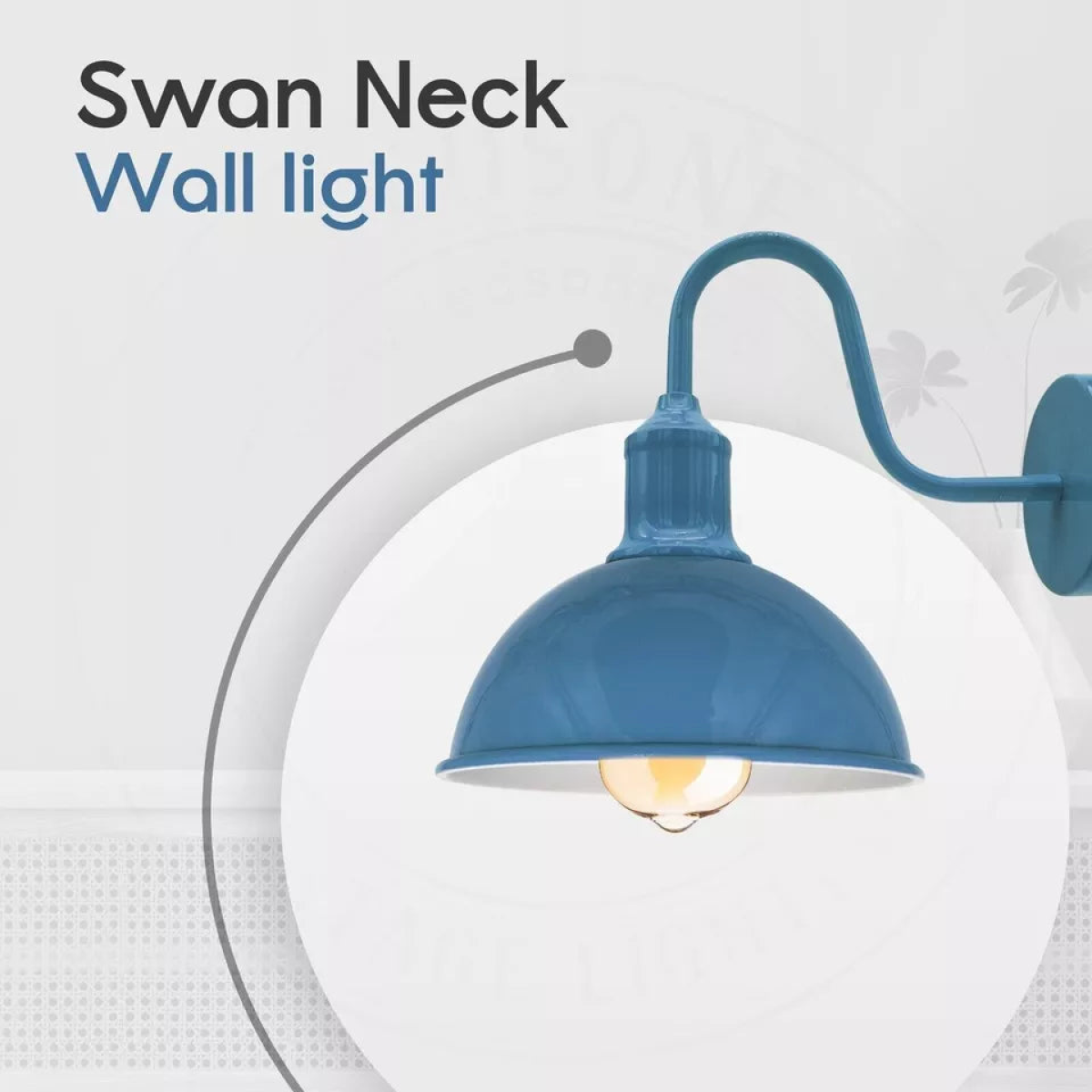 Vintage Industrial Wall Light Dome Metal E27 Indoor Lamp~ 5705