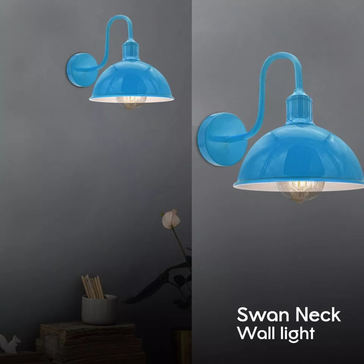 Vintage Industrial Wall Light Dome Metal E27 Indoor Lamp~ 5705
