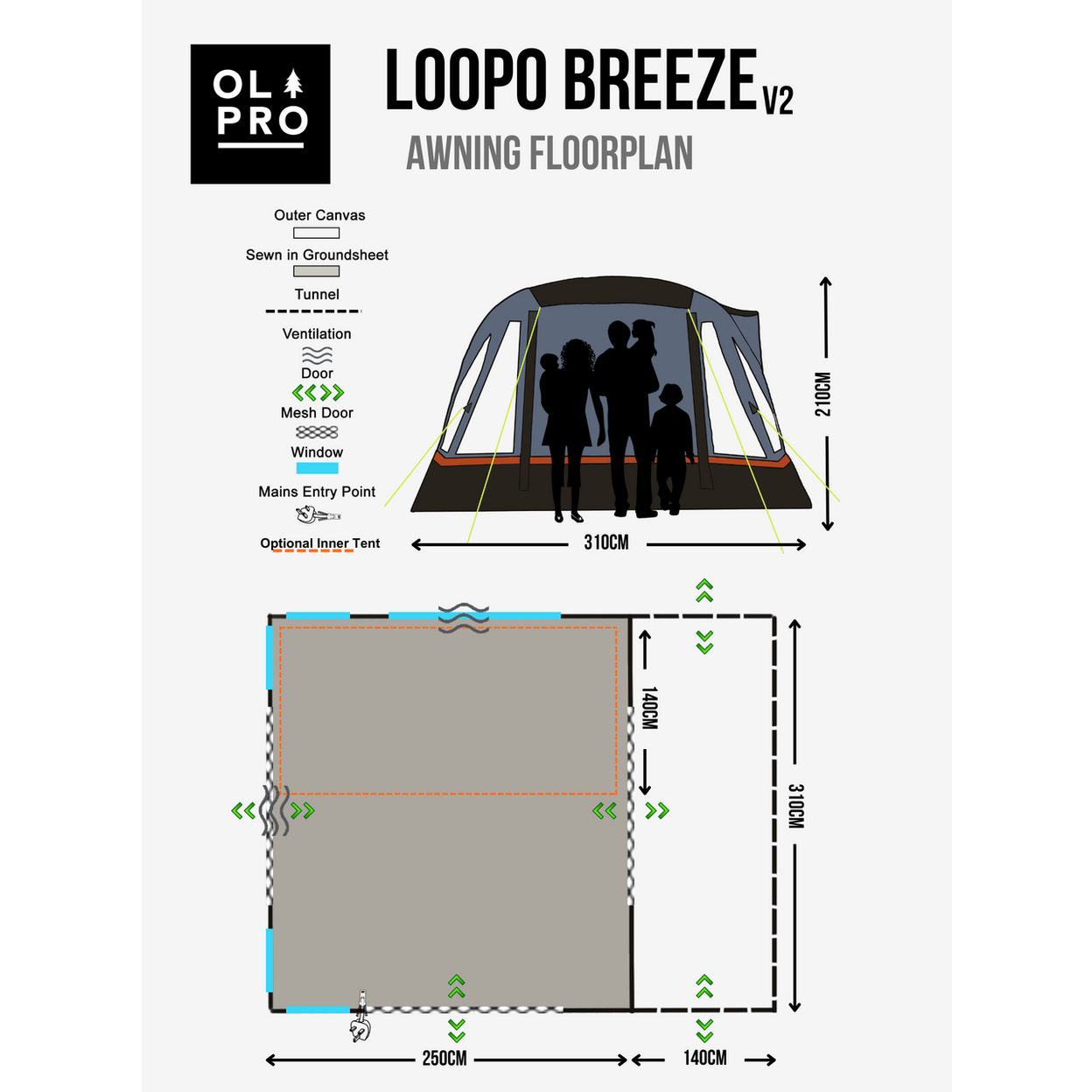 Loopo Breeze v2 Campervan Awning