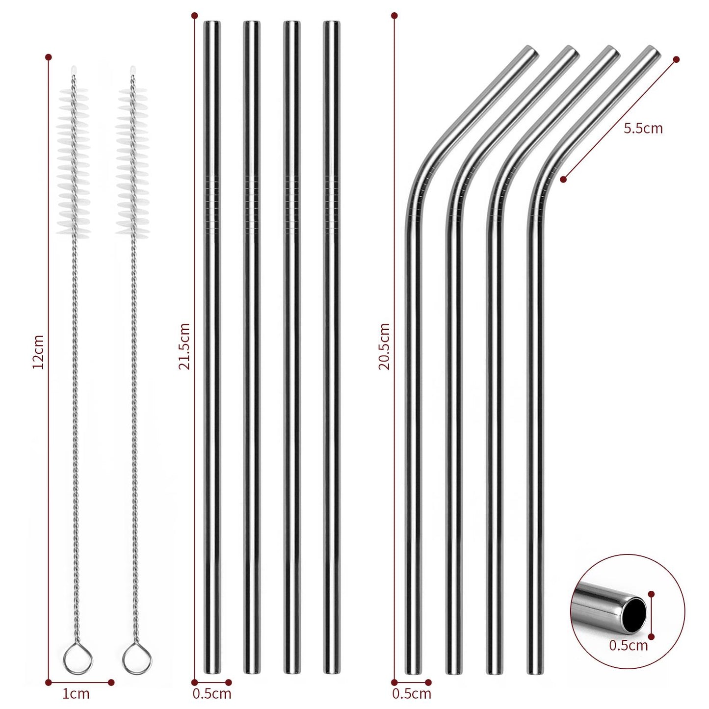 VINSANI STAINLESS STEEL STRAWS 0009023