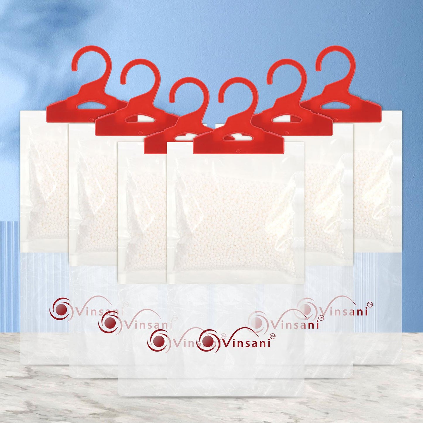 VINSANI 6PC HANGING WARDROBE DEHUMIDIFIER BAG