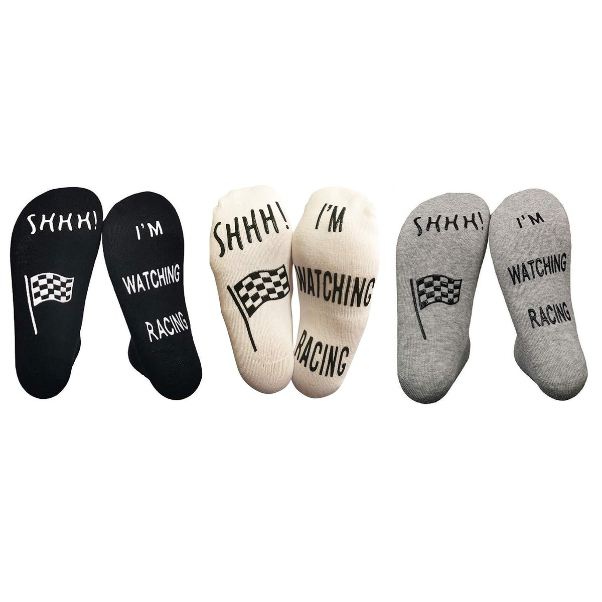 VINSANI WHITE I'M WATCHING RACING SOCKS