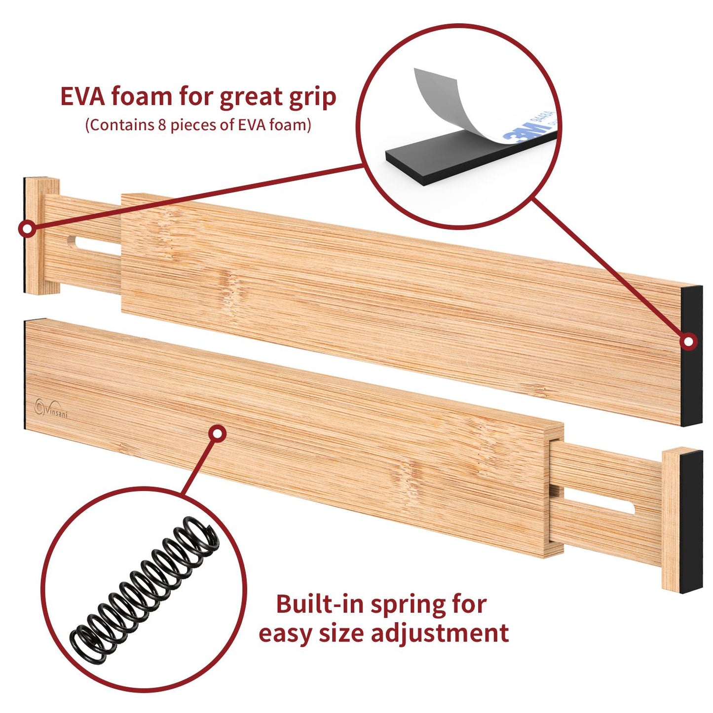 VINSANI BAMBOO DRAWER DIVIDERS 1010199