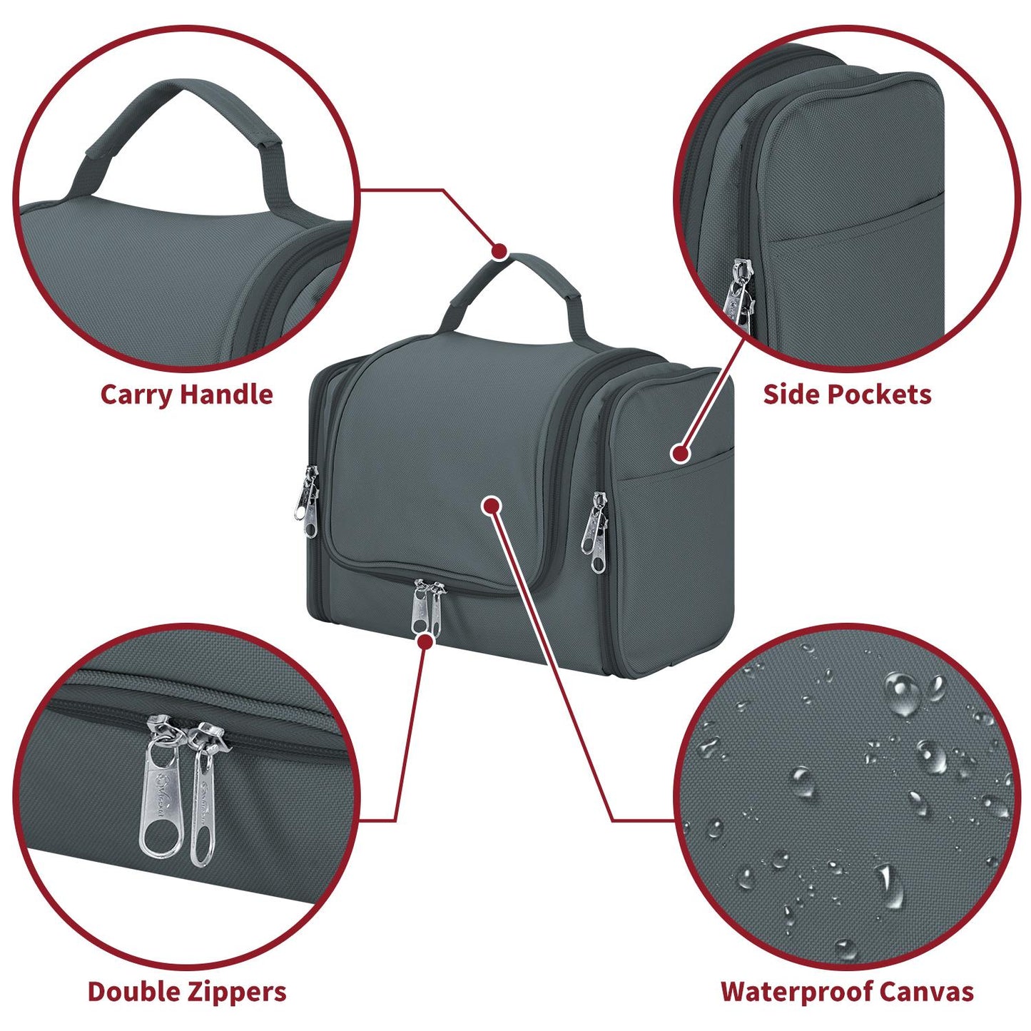 VINSANI TOILETRY BAG D.GREY 1010183