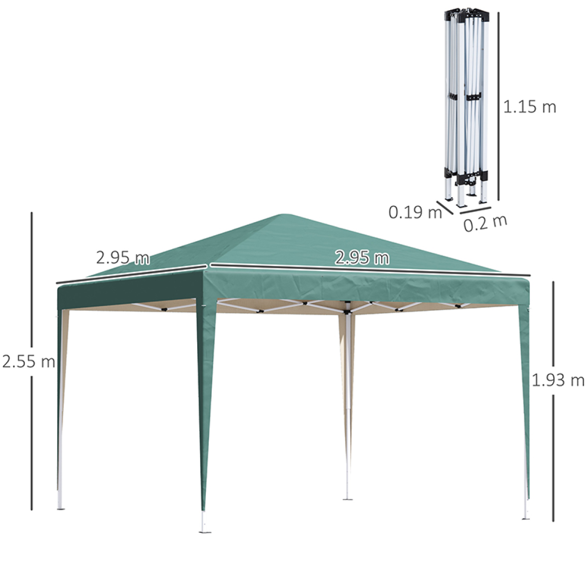 3x3m Garden Pop Up Gazebo Marquee Party Tent Wedding Canopy UV Protection