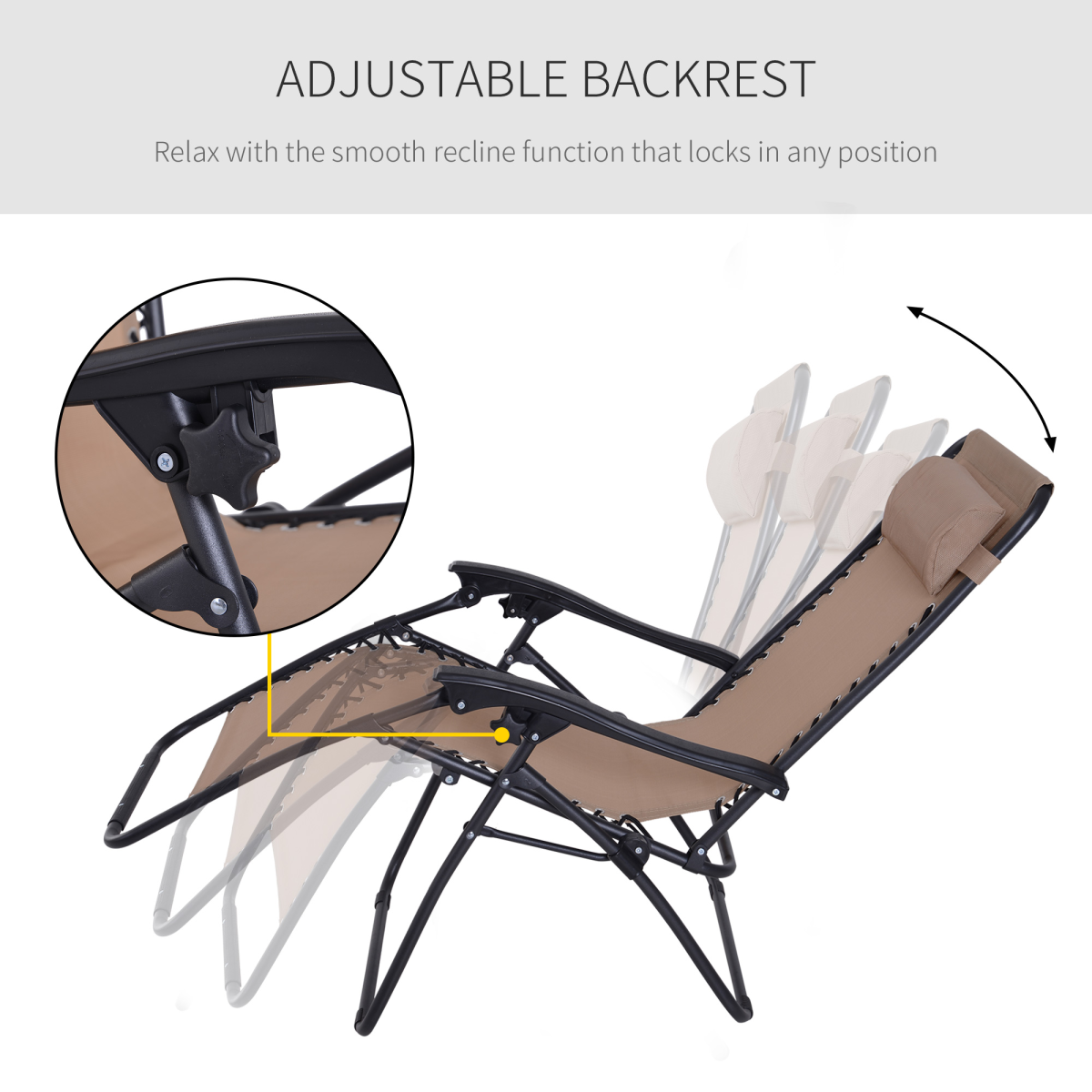 Zero Gravity Chair Adjustable Patio Lounge Chair Recling Seat