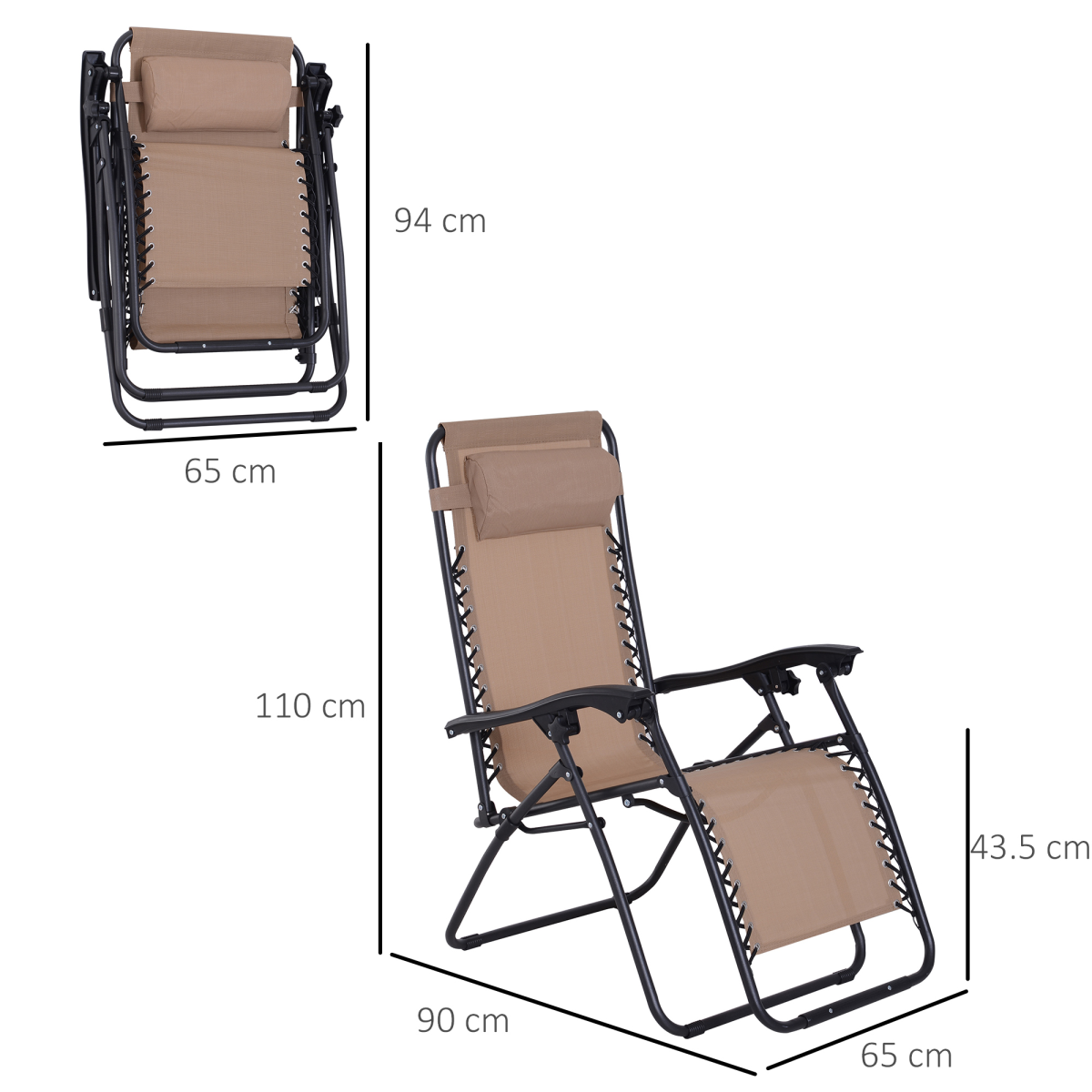 Zero Gravity Chair Adjustable Patio Lounge Chair Recling Seat
