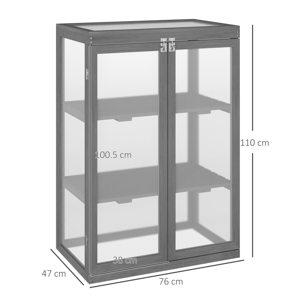 3-tier Wooden Cold Frame Grow House Garden Greenhouse Planting Storage Shelves