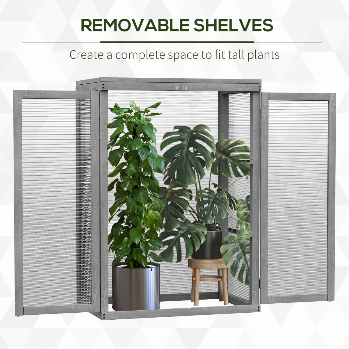 3-tier Wooden Cold Frame Grow House Garden Greenhouse Planting Storage Shelves