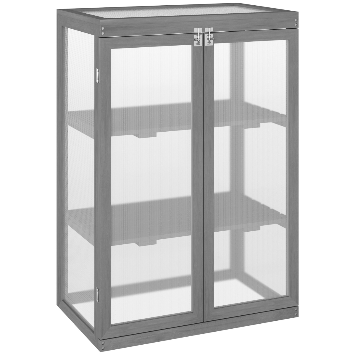3-tier Wooden Cold Frame Grow House Garden Greenhouse Planting Storage Shelves