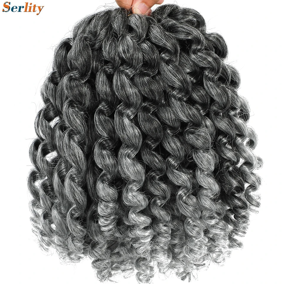 3 Packs Wand Curl Jamaican Bounce Crochet Hair 8inch T Purple 27 30 350 Bug Ombre Blonde Synthetic Jumpy Wand Curly Hair 60Roots