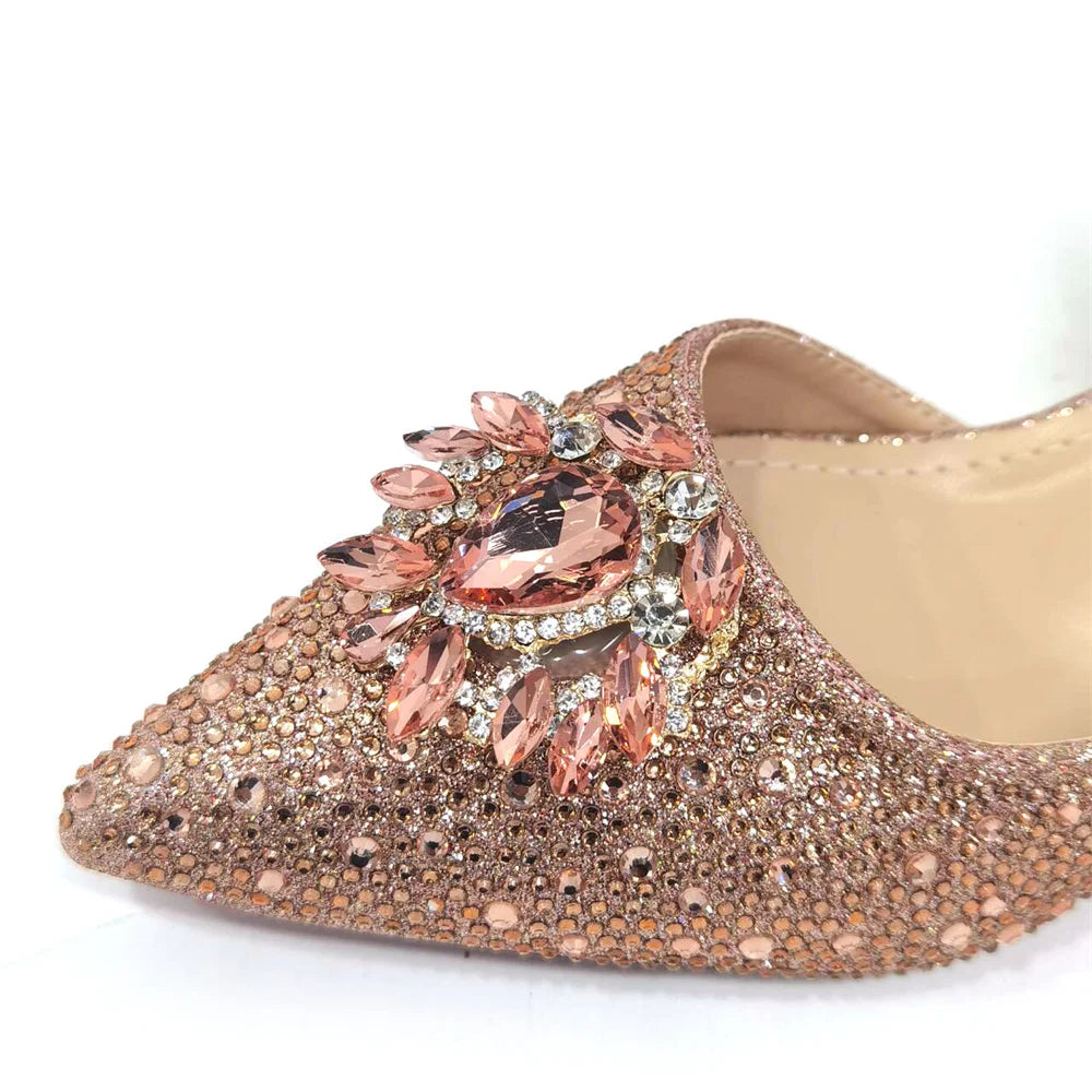Elegant Women's Low Heels Italian Shoes And Bag Set