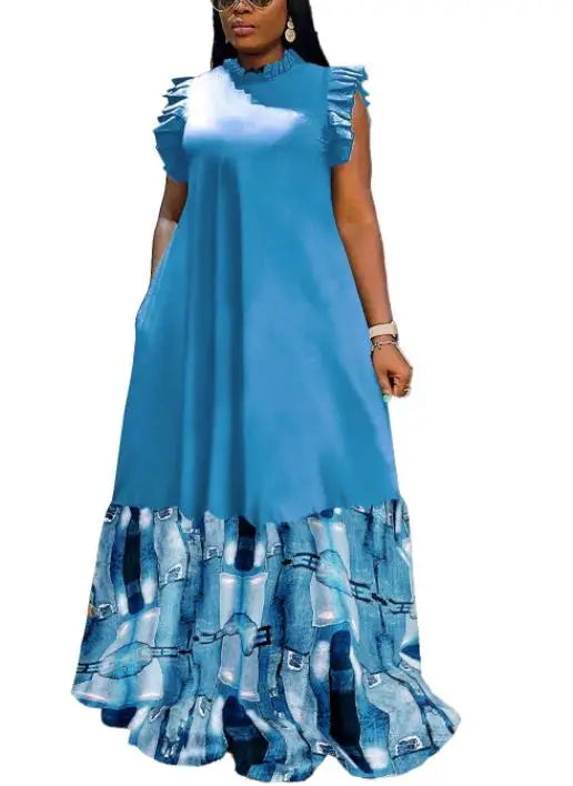 Elegant African Dresses for Women 2022 Dashiki Autumn Spring Maxi Dress Ladies Traditional African Clothing
