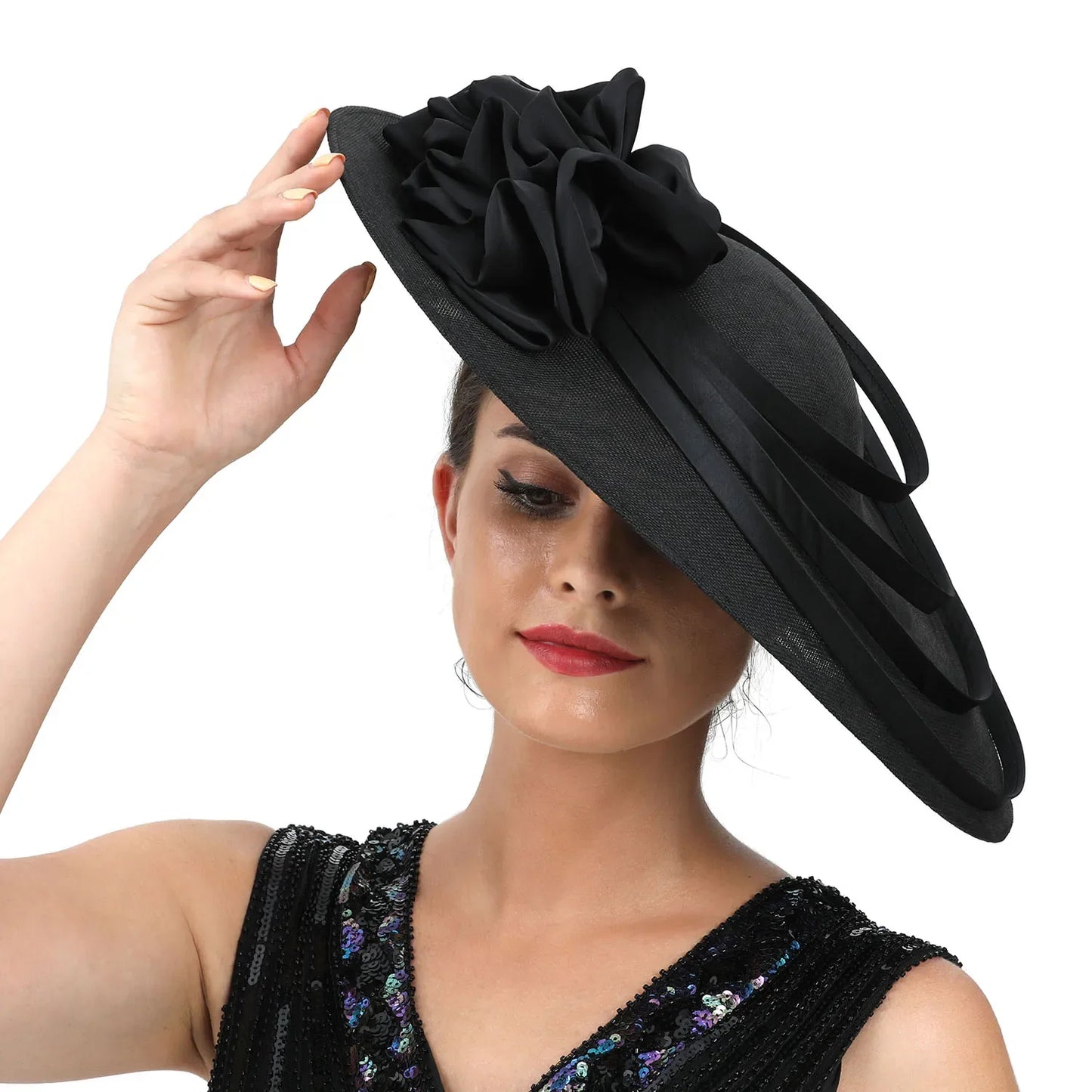Fancy Christmas Sinamay Fascinator Perfect Wedding Hat Unique Derby Party Hat Fashion Top Church Hats Bride Fascinators Female