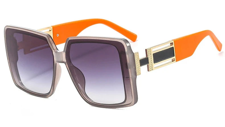 Fashion Brand Square Sunglasses For Woman Luxury Oversized Gradient Shades Sun Glasses Female Elegant Green Big Frame Eyewear