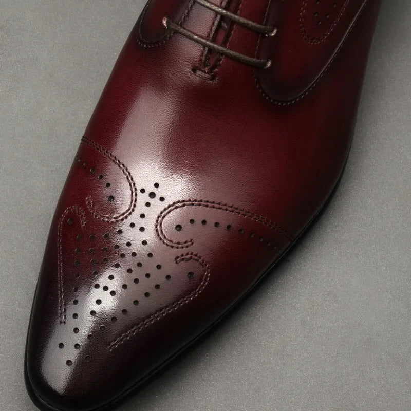 Handmade Mens Dress Shoes Luxury Genuine Leather 2024 Fashion New Style British Trend Brogues Wedding Business Shoes for Male