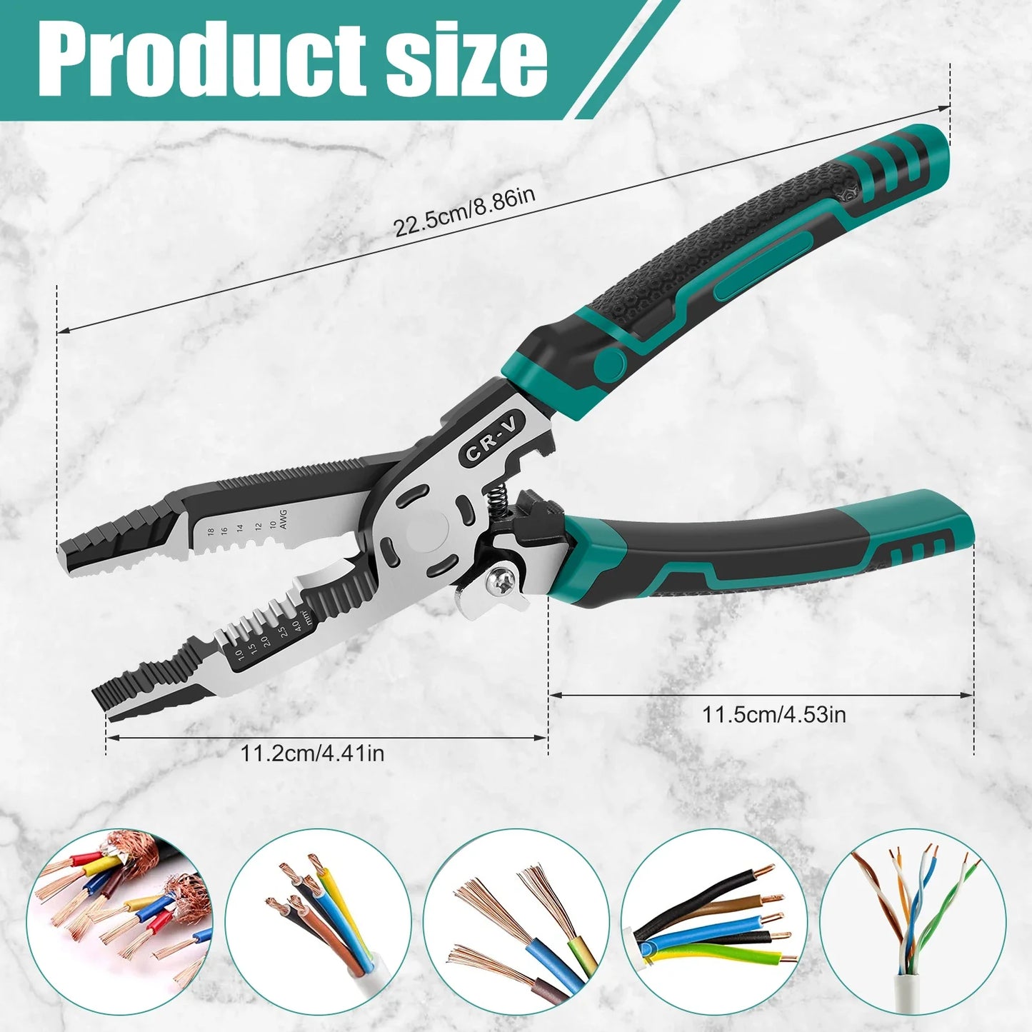 1/5/10pcs 10IN1 Wire Stripper HCS Multifunctional Pliers Wire Crimper Cutting Crimping Deburring Tool for Electrician Household