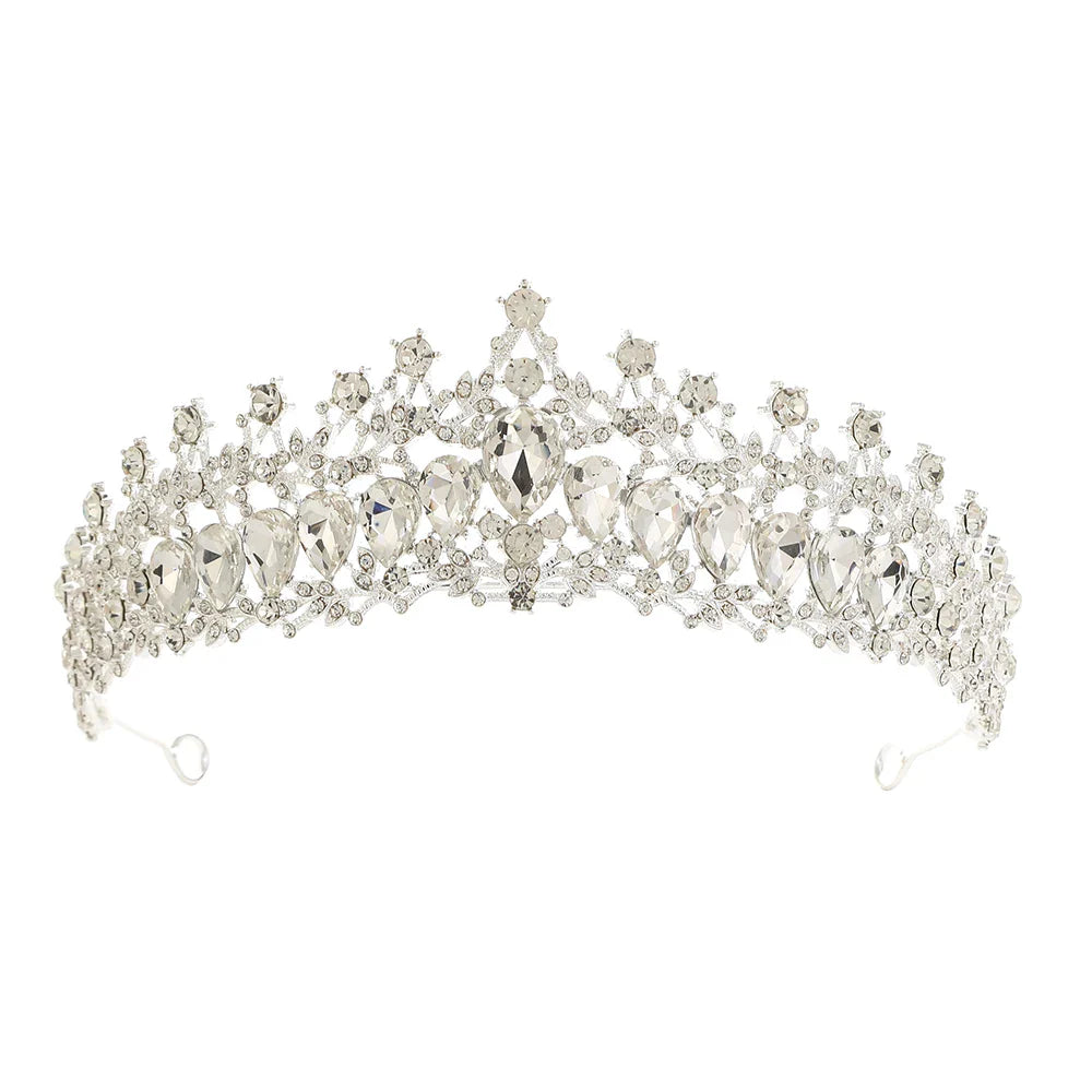 Fashion Gold Silver Color Crystal Rhinestone Tiara And Crowns For Princess Women Diadems Bridal Wedding Hair Accessories